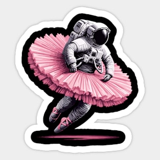 Cute Astronaut in Tutu Ballet Dancing Funny Ballet Sticker